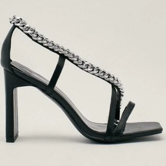 Curb Chain Block Heel Stiletto NWT NEW IN BOX 10 - Picture 4 of 4